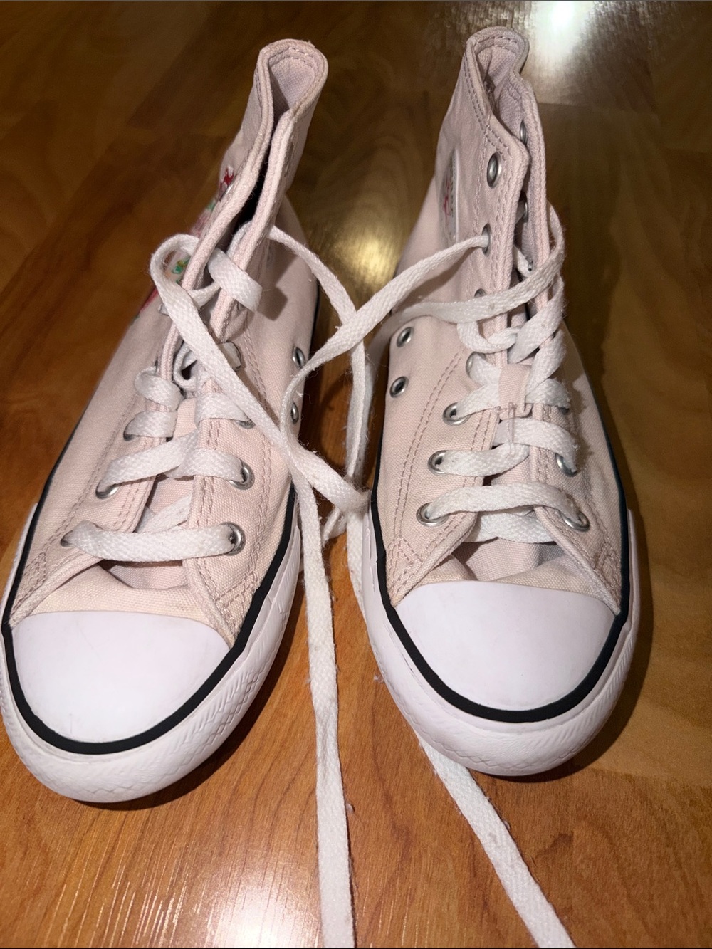 Converse High-Top Canvas Sneakers in Light Pink